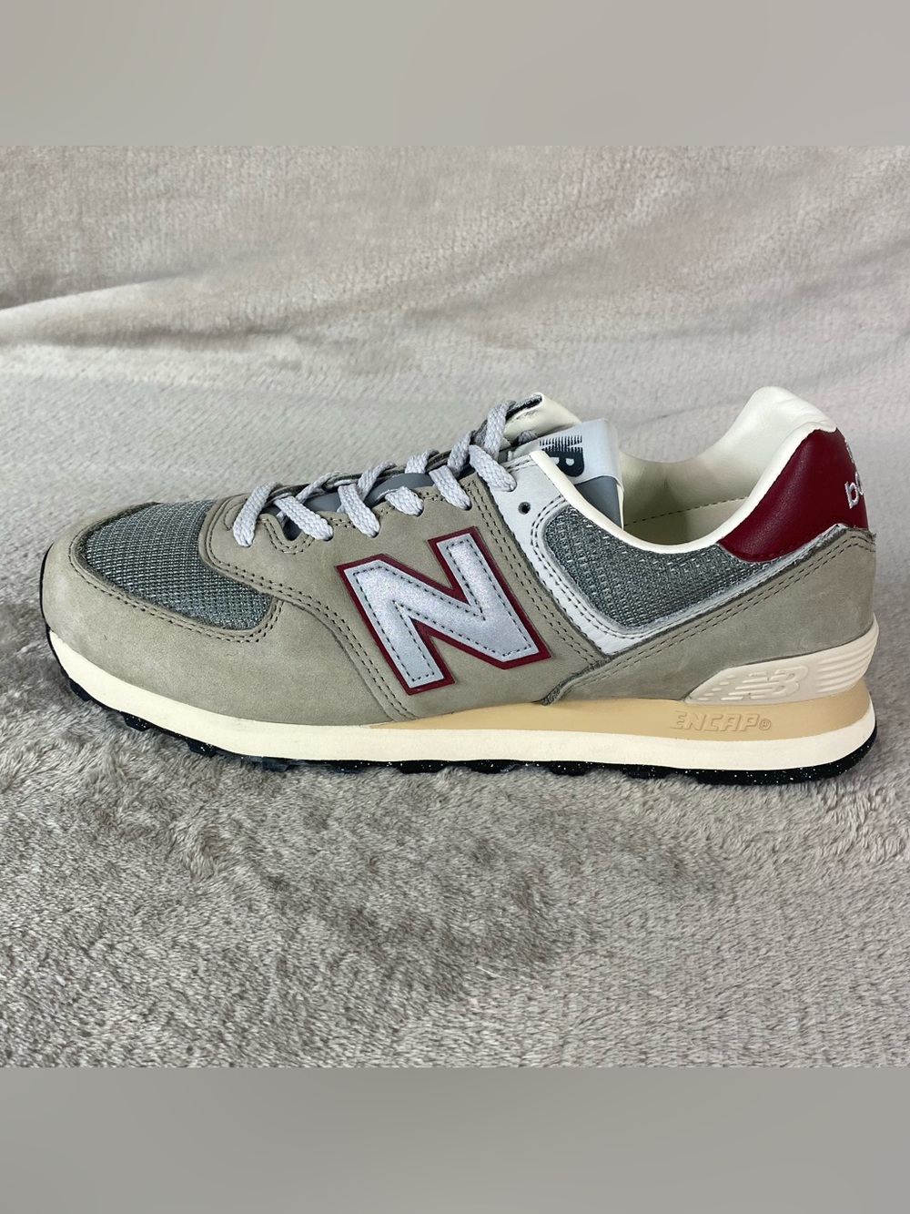 New Balance 574 U574SKB Mens Size 9 Brown Gray Leather Running Shoes NEW - Picture 2 of 10